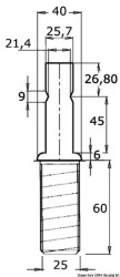 Основание стойки для приклеивания 30 х 2 мм